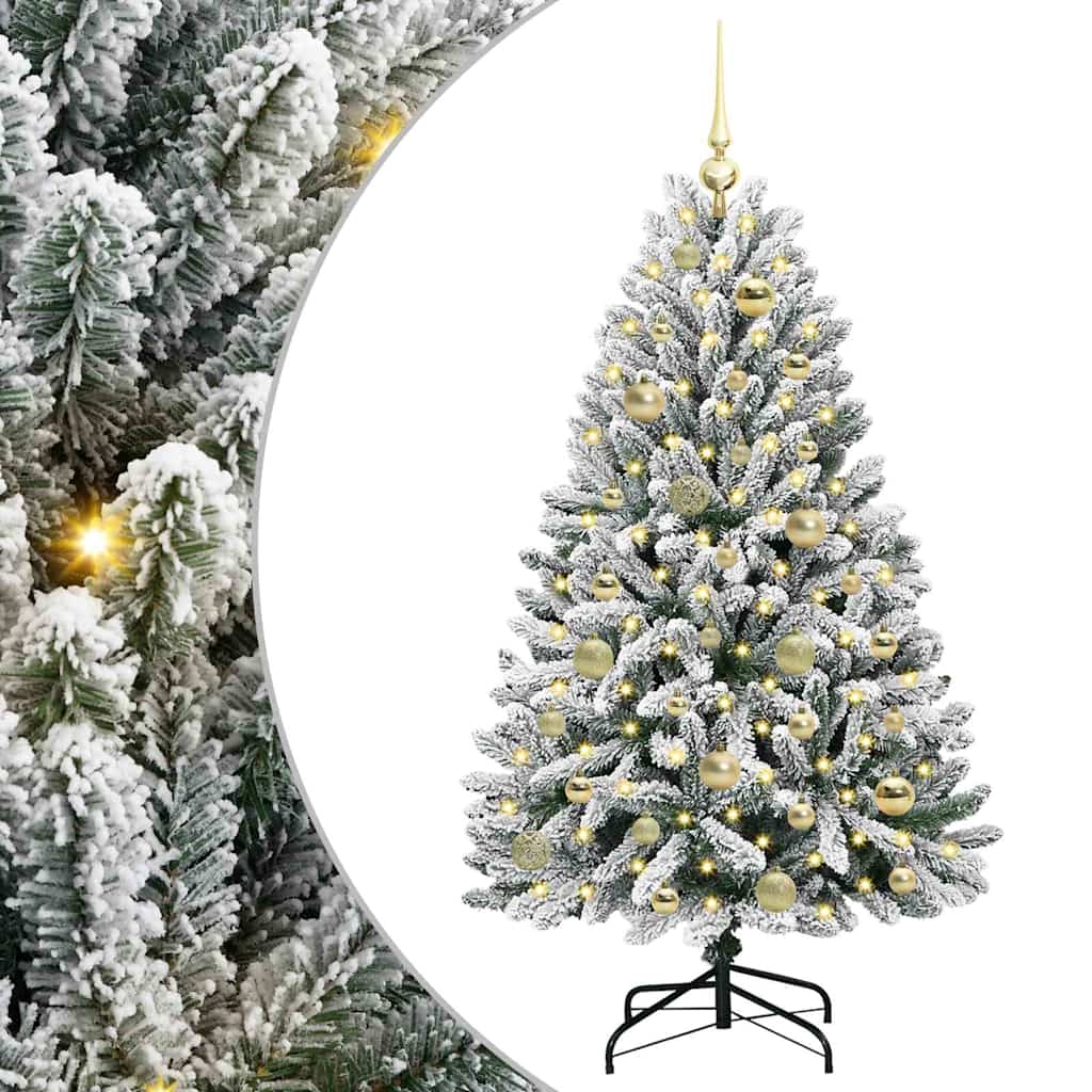 Albero di Natale artificiale con 150 LED Verde e Bianco 120 cm
