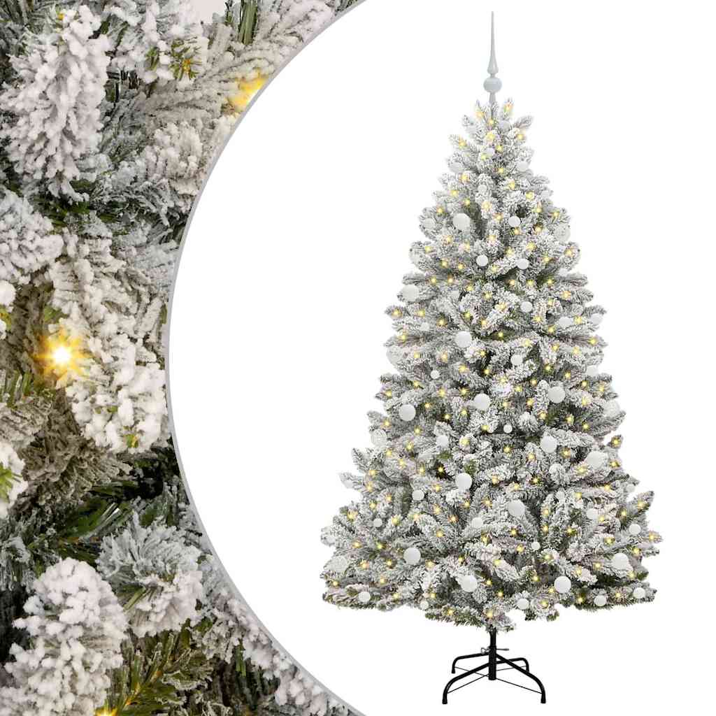 Albero di Natale artificiale con 300 LED Verde e Bianco 180 cm