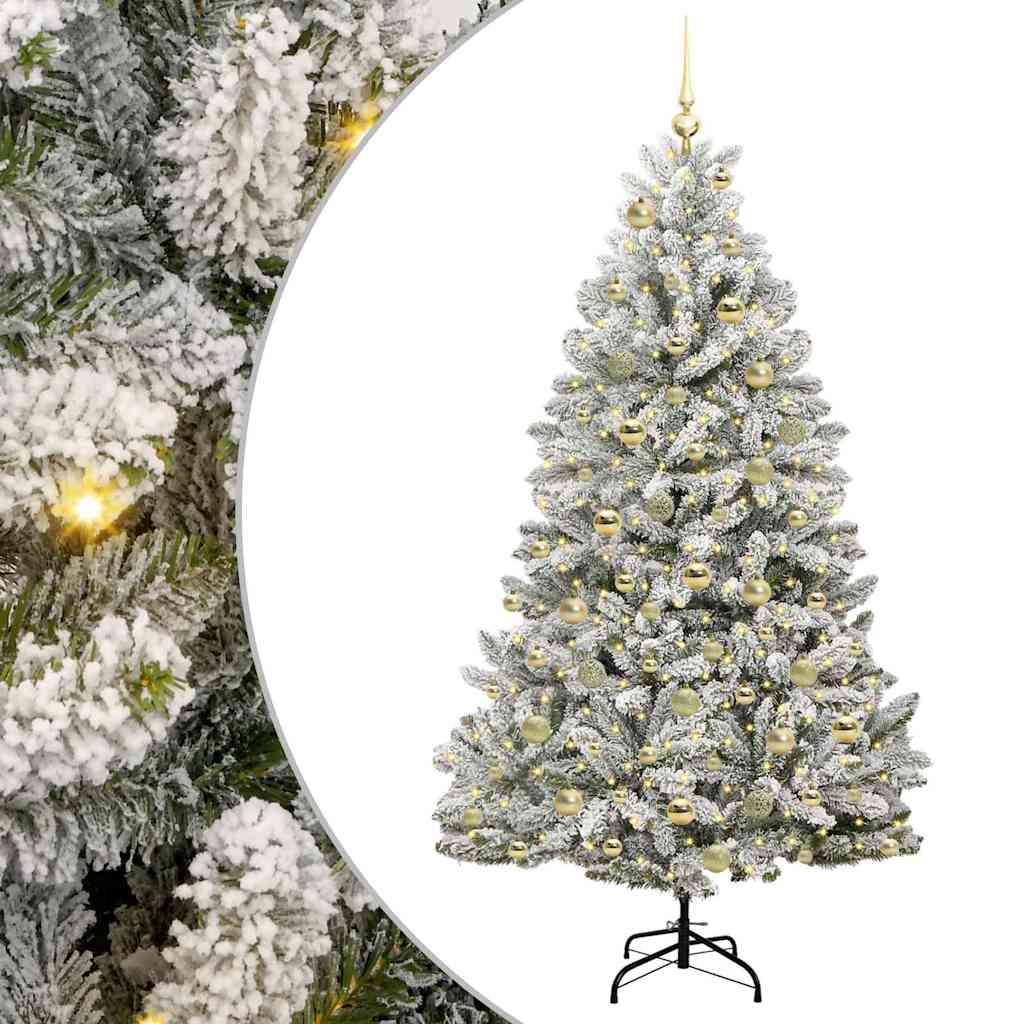 Albero di Natale artificiale con 300 LED Verde e Bianco 180 cm