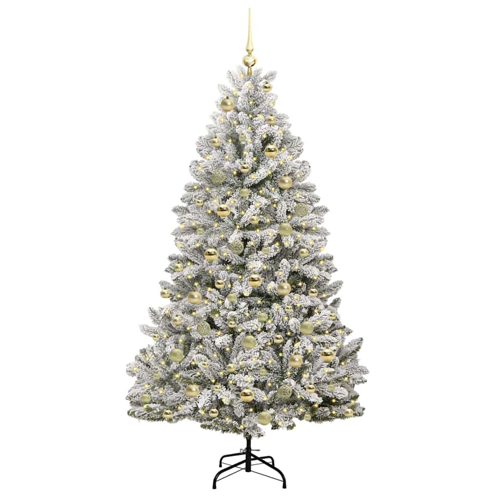 Albero di Natale artificiale con 300 LED Verde e Bianco 180 cm