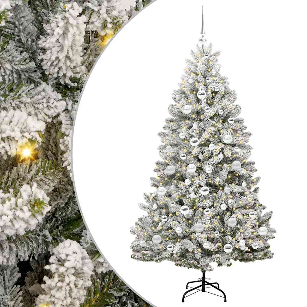 Albero di Natale artificiale con 300 LED Verde e Bianco 180 cm