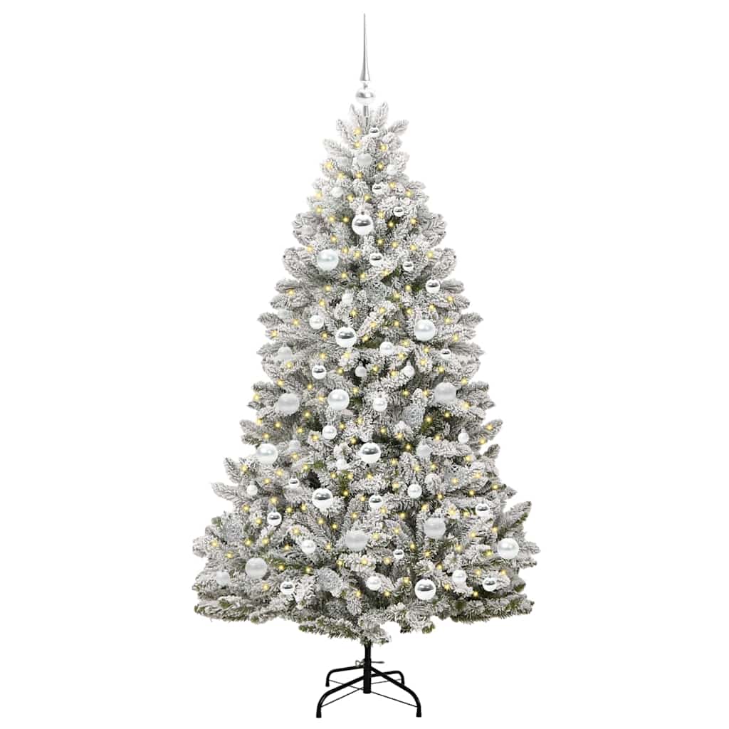Albero di Natale artificiale con 300 LED Verde e Bianco 180 cm