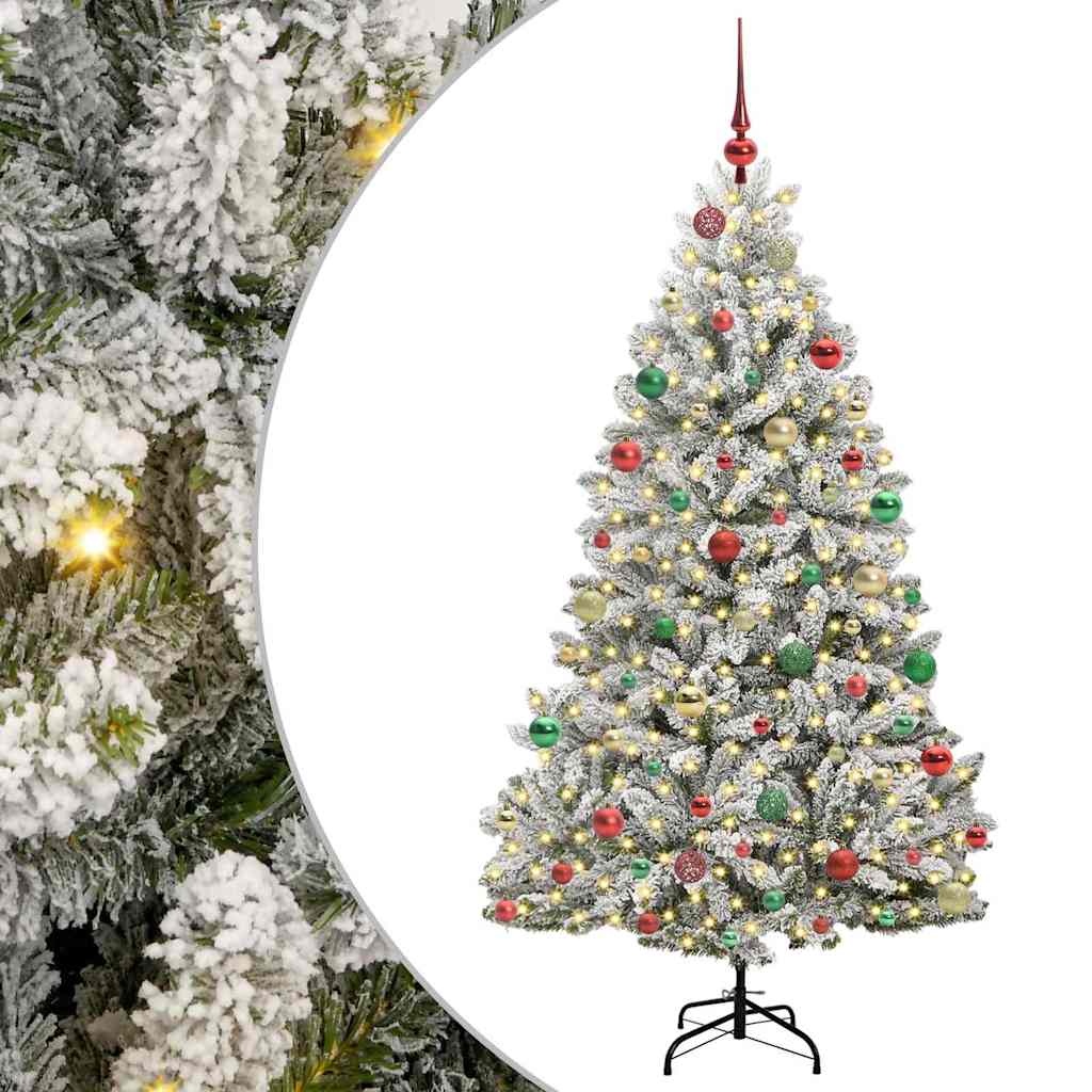 Albero di Natale artificiale con 300 LED Verde e Bianco 180 cm