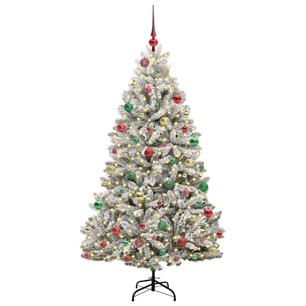 Albero di Natale artificiale con 300 LED Verde e Bianco 180 cm