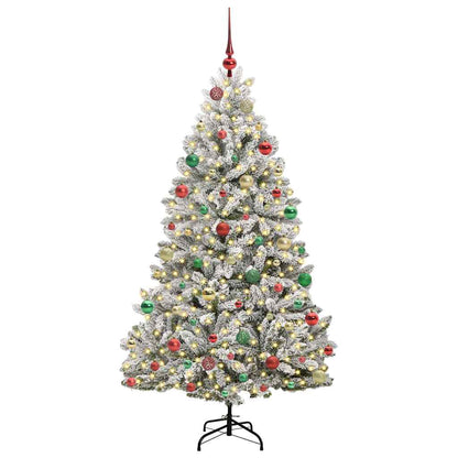 Albero di Natale artificiale con 300 LED Verde e Bianco 180 cm