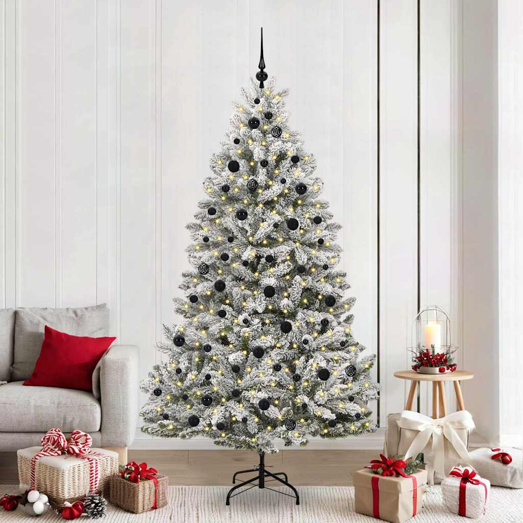 Albero di Natale artificiale con 300 LED Verde e Bianco 210 cm