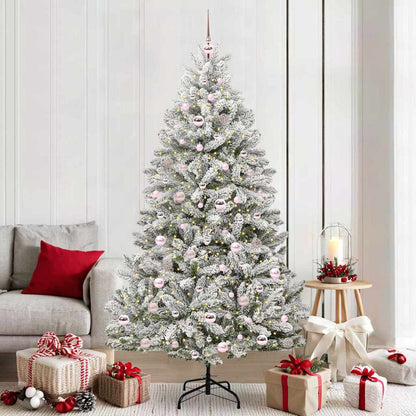Albero di Natale artificiale con 300 LED Verde e Bianco 210 cm