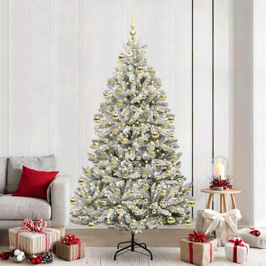 Albero di Natale artificiale con 300 LED Verde e Bianco 210 cm