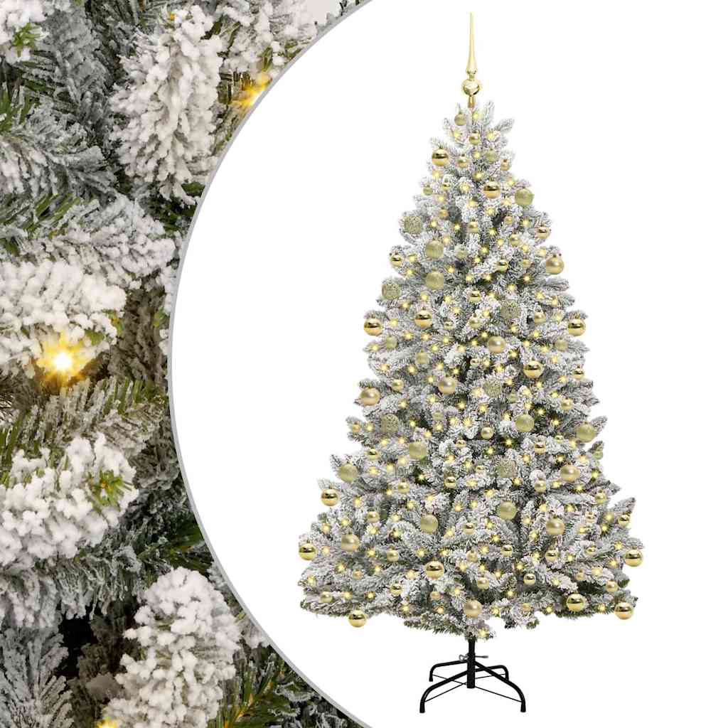 Albero di Natale artificiale con 300 LED Verde e Bianco 210 cm