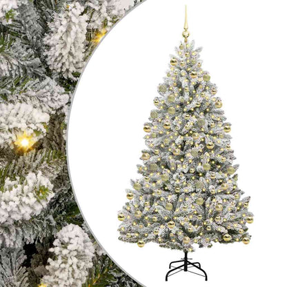 Albero di Natale artificiale con 300 LED Verde e Bianco 210 cm