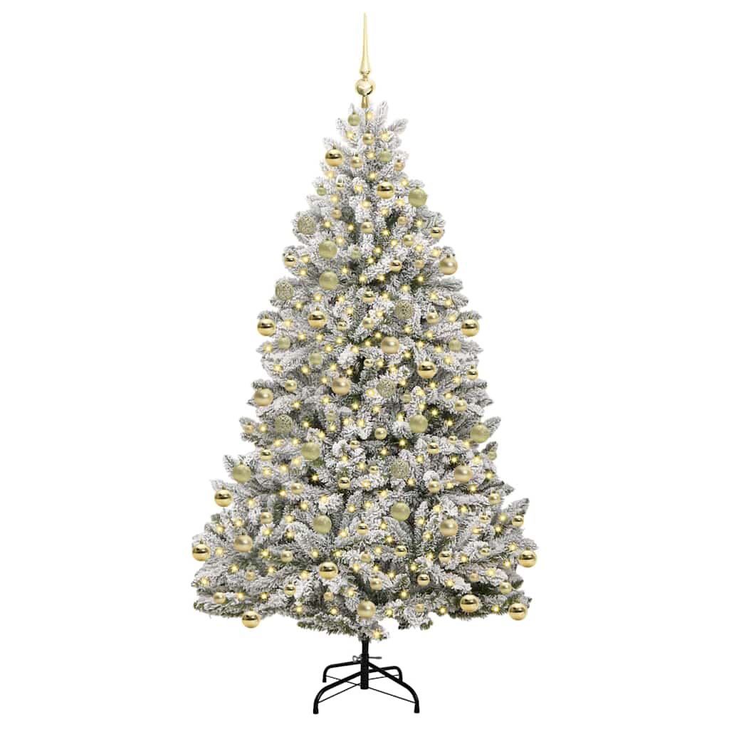 Albero di Natale artificiale con 300 LED Verde e Bianco 210 cm