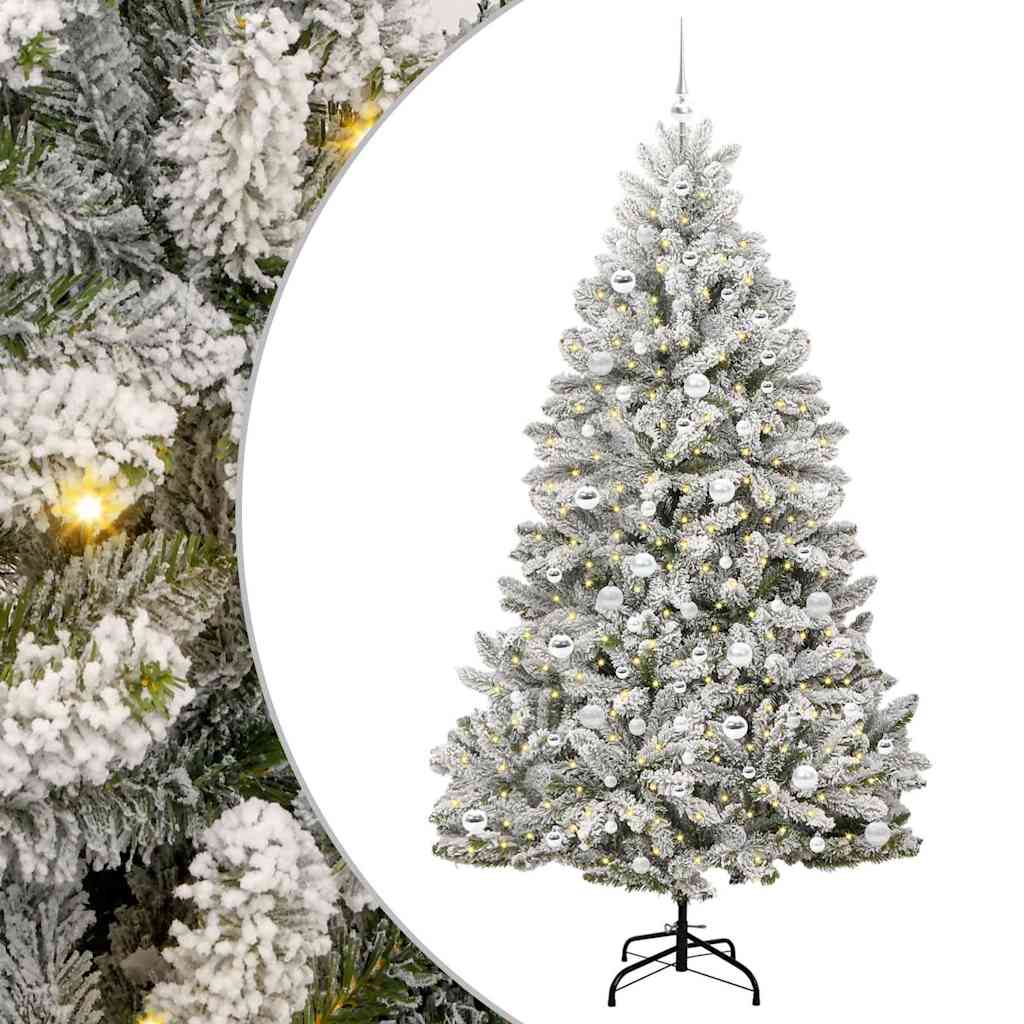 Albero di Natale artificiale con 300 LED Verde e Bianco 210 cm