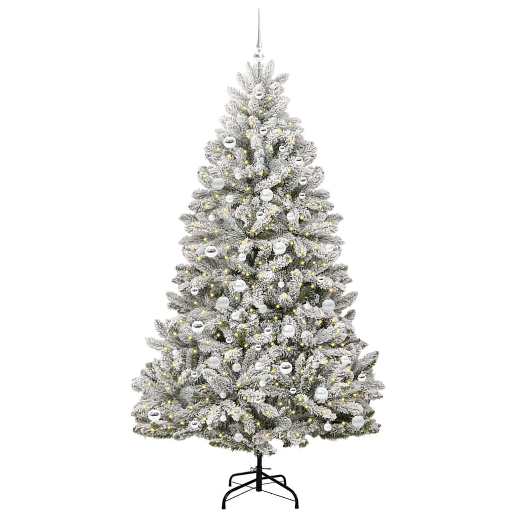 Albero di Natale artificiale con 300 LED Verde e Bianco 210 cm