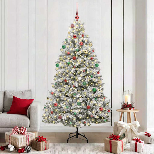 Albero di Natale artificiale con 300 LED Verde e Bianco 210 cm