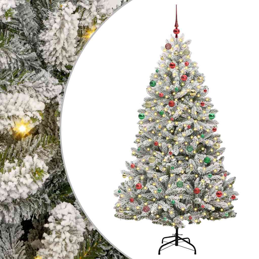 Albero di Natale artificiale con 300 LED Verde e Bianco 210 cm