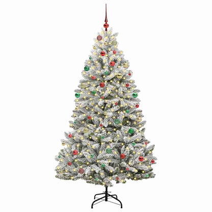 Albero di Natale artificiale con 300 LED Verde e Bianco 210 cm