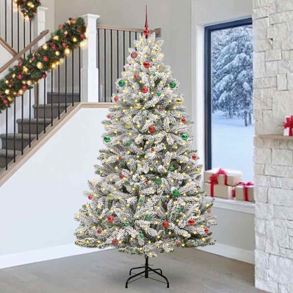Albero di Natale artificiale con 300 LED Verde e Bianco 240 cm