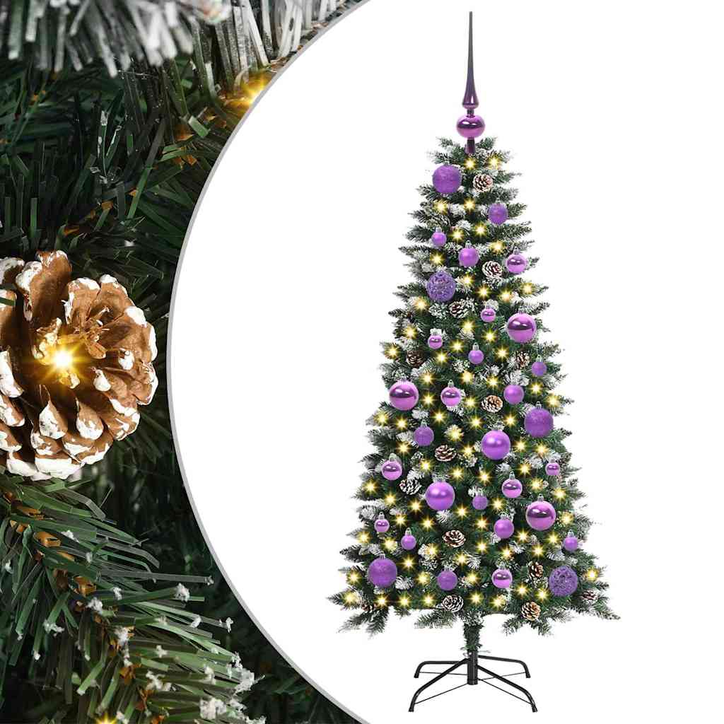 Albero di Natale artificiale con 150 LED Verde 55 x 55 x 120 cm