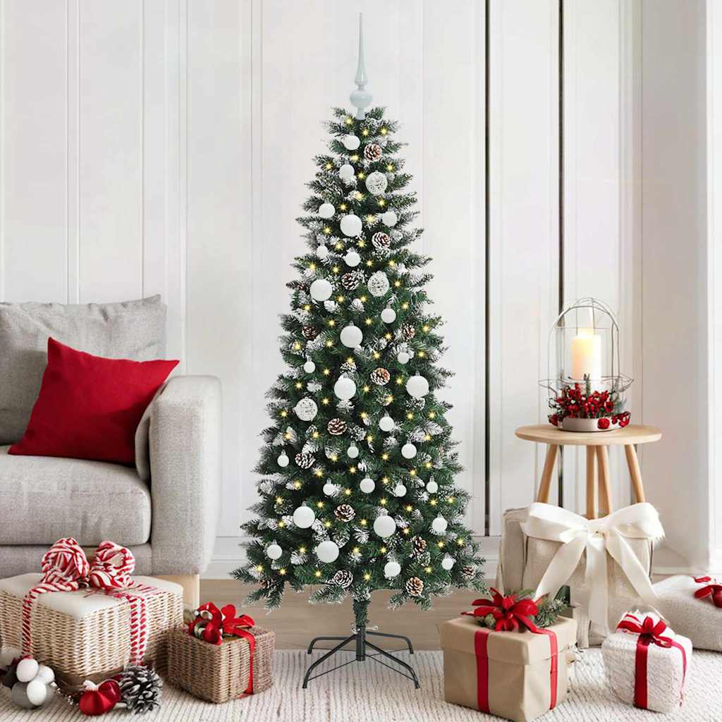 Albero di Natale artificiale con 150 LED Verde 66 x 66 x 150 cm