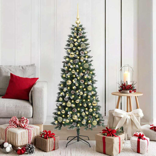 Albero di Natale artificiale con 150 LED Verde 66 x 66 x 150 cm