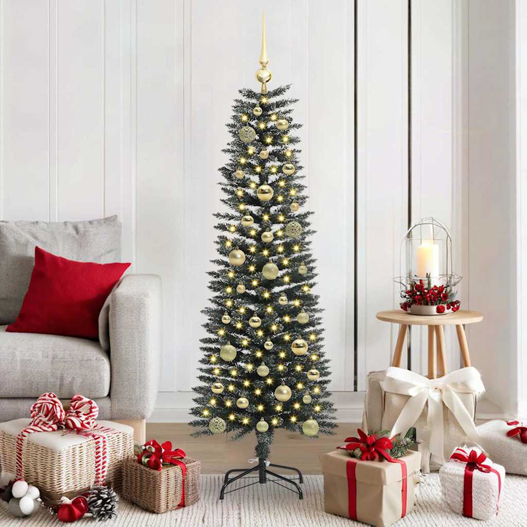 Albero di Natale artificiale con 150 LED Verde 43 x 43 x 150 cm
