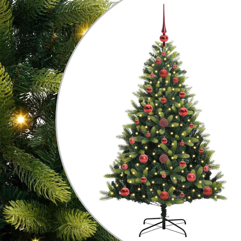 Albero di Natale Artificiale Pieghevole 150 LED Verde 120 cm