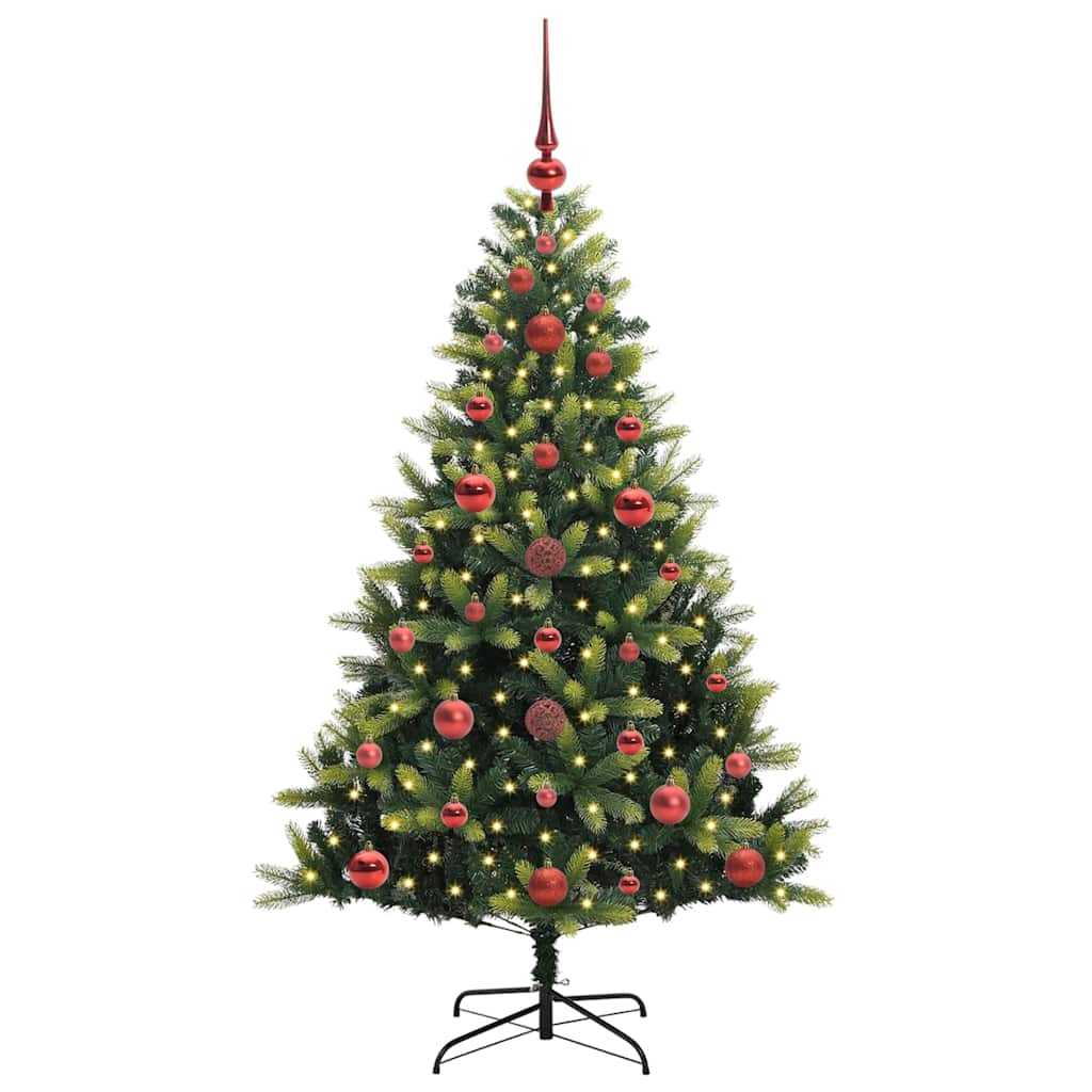Albero di Natale Artificiale Pieghevole 150 LED Verde 120 cm