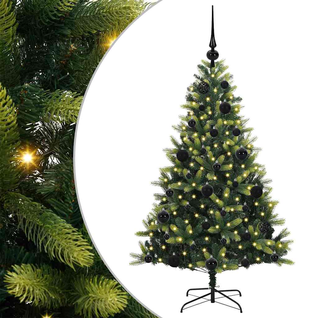 Albero di Natale Artificiale Pieghevole 150 LED Verde 120 cm