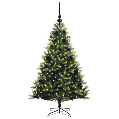Albero di Natale Artificiale Pieghevole 150 LED Verde 120 cm
