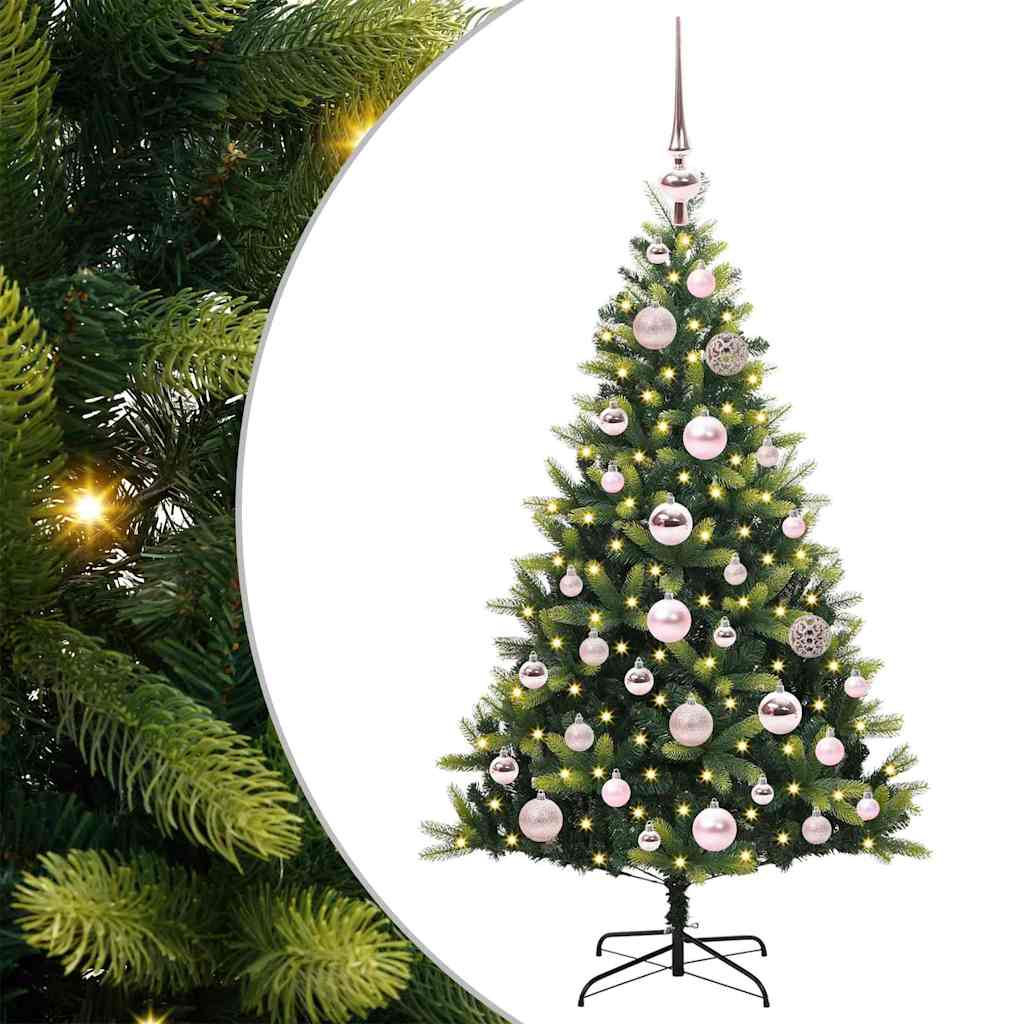 Albero di Natale Artificiale Pieghevole 150 LED Verde 120 cm