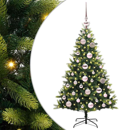Albero di Natale Artificiale Pieghevole 150 LED Verde 120 cm