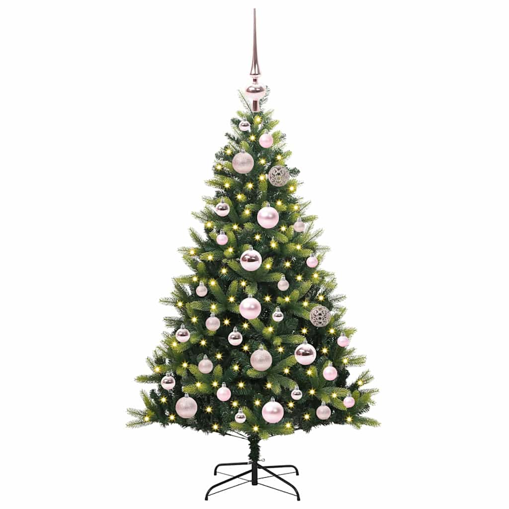 Albero di Natale Artificiale Pieghevole 150 LED Verde 120 cm