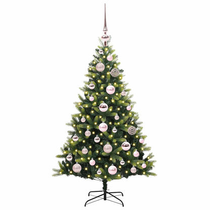 Albero di Natale Artificiale Pieghevole 150 LED Verde 120 cm