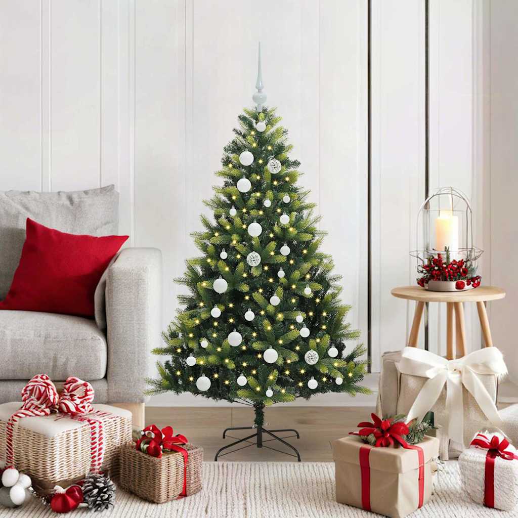 Albero di Natale Artificiale Pieghevole 150 LED Verde 120 cm