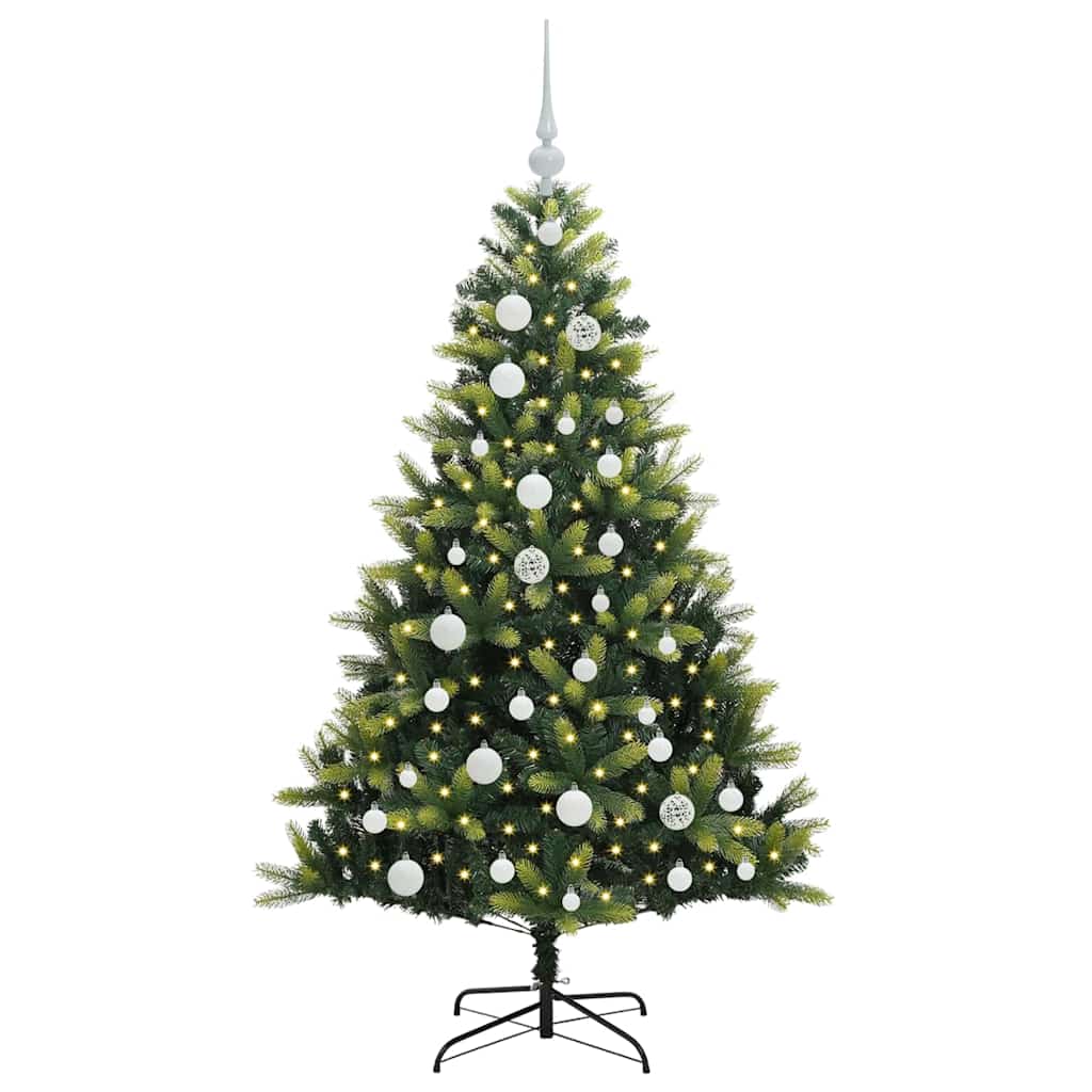 Albero di Natale Artificiale Pieghevole 150 LED Verde 120 cm