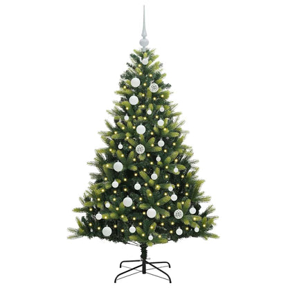 Albero di Natale Artificiale Pieghevole 150 LED Verde 120 cm