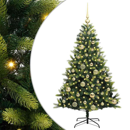 Albero di Natale Artificiale Pieghevole 150 LED Verde 120 cm