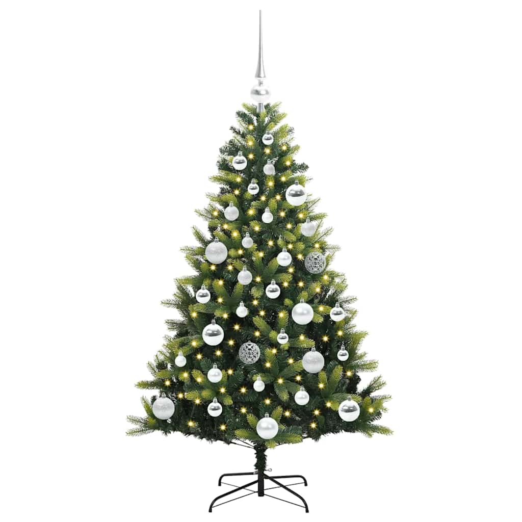 Albero di Natale Artificiale Pieghevole 150 LED Verde 120 cm