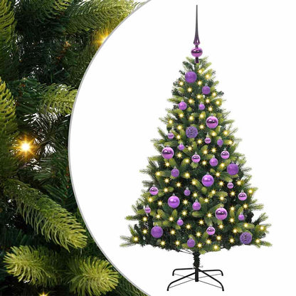 Albero di Natale Artificiale Pieghevole 150 LED Verde 120 cm