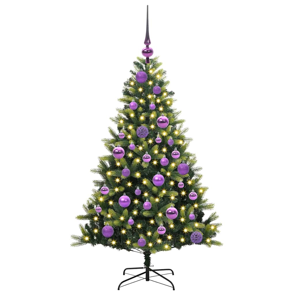 Albero di Natale Artificiale Pieghevole 150 LED Verde 120 cm