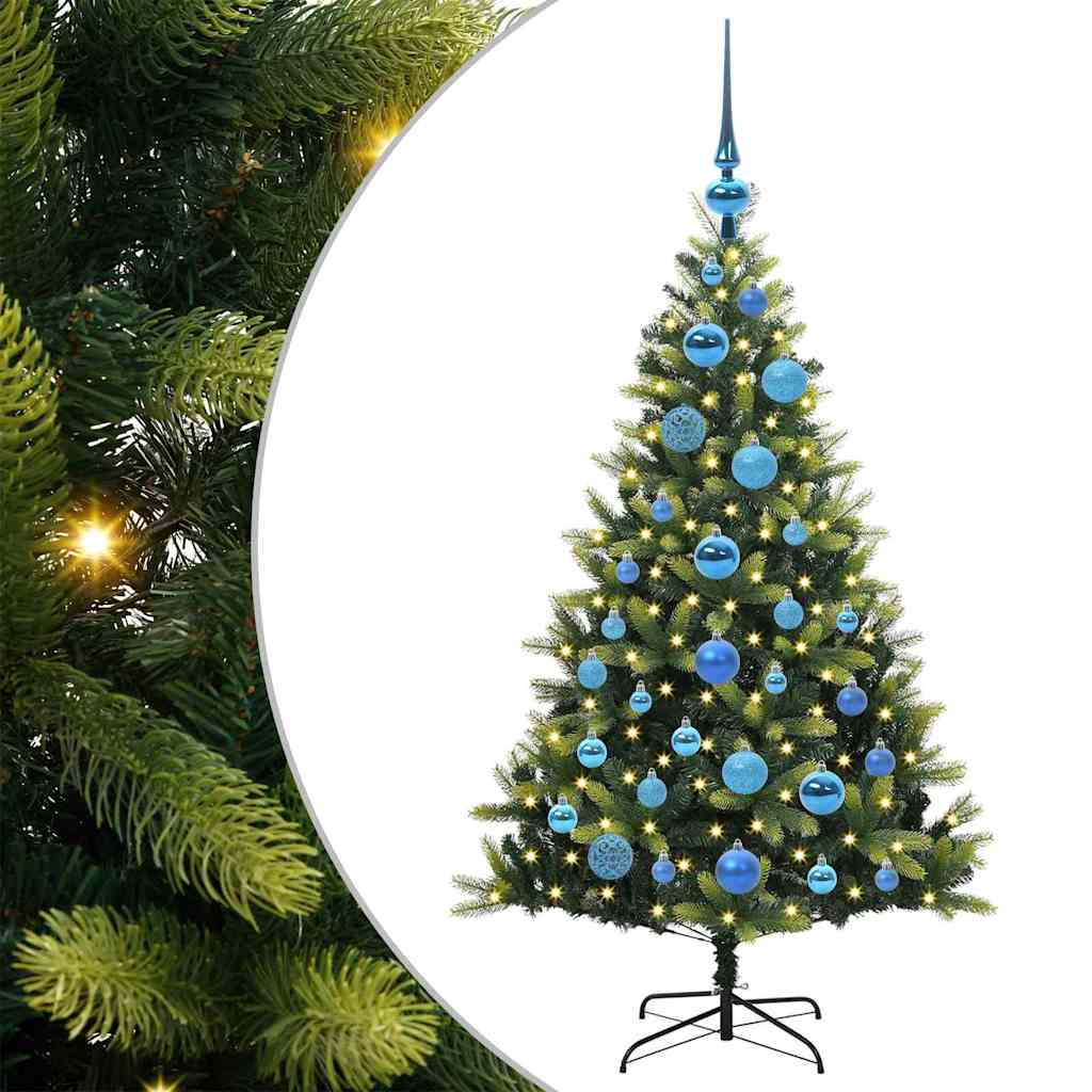 Albero di Natale Artificiale Pieghevole 150 LED Verde 120 cm