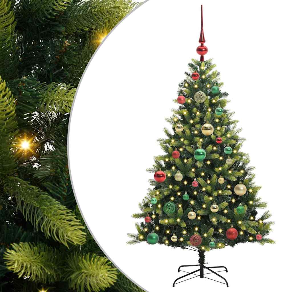 Albero di Natale Artificiale Pieghevole 150 LED Verde 120 cm