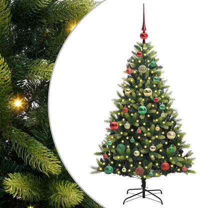 Albero di Natale Artificiale Pieghevole 150 LED Verde 120 cm