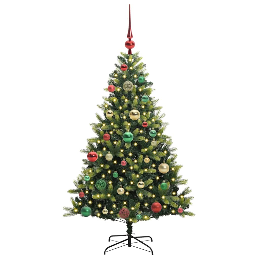 Albero di Natale Artificiale Pieghevole 150 LED Verde 120 cm