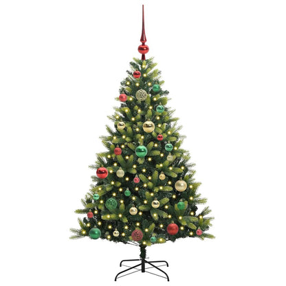 Albero di Natale Artificiale Pieghevole 150 LED Verde 120 cm