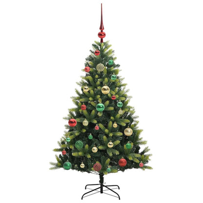 Albero di Natale Artificiale Pieghevole 150 LED Verde 120 cm