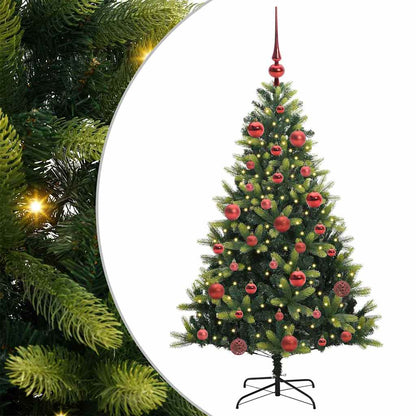 Albero di Natale Artificiale Pieghevole 150 LED Verde 150 cm