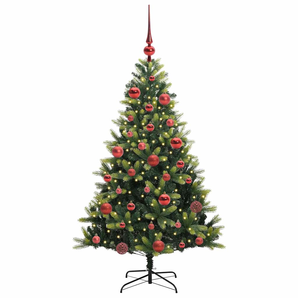 Albero di Natale Artificiale Pieghevole 150 LED Verde 150 cm