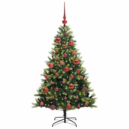 Albero di Natale Artificiale Pieghevole 150 LED Verde 150 cm