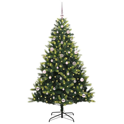 Albero di Natale Artificiale Pieghevole 150 LED Verde 150 cm